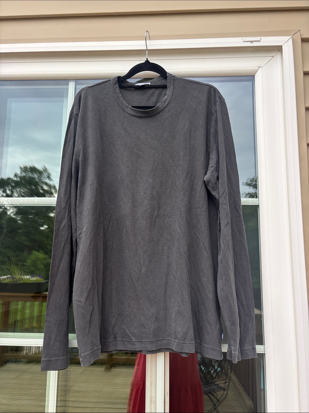 James Perse Long-Sleeve Crewneck Shirt - Charcoal